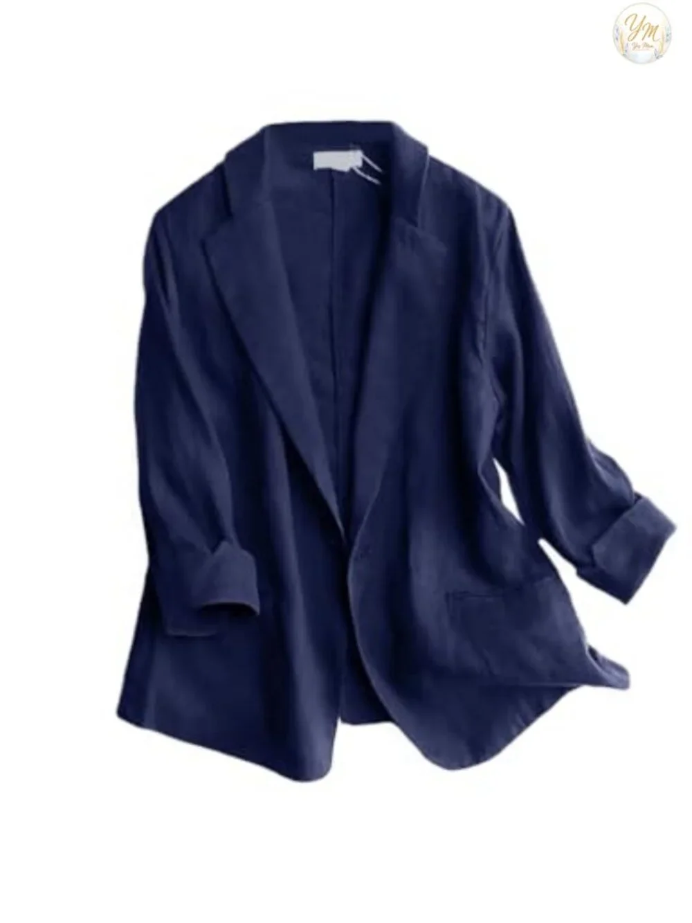 Women's 3/4 Sleeve Linen Blazer - Lightweight Casual Business Jacket